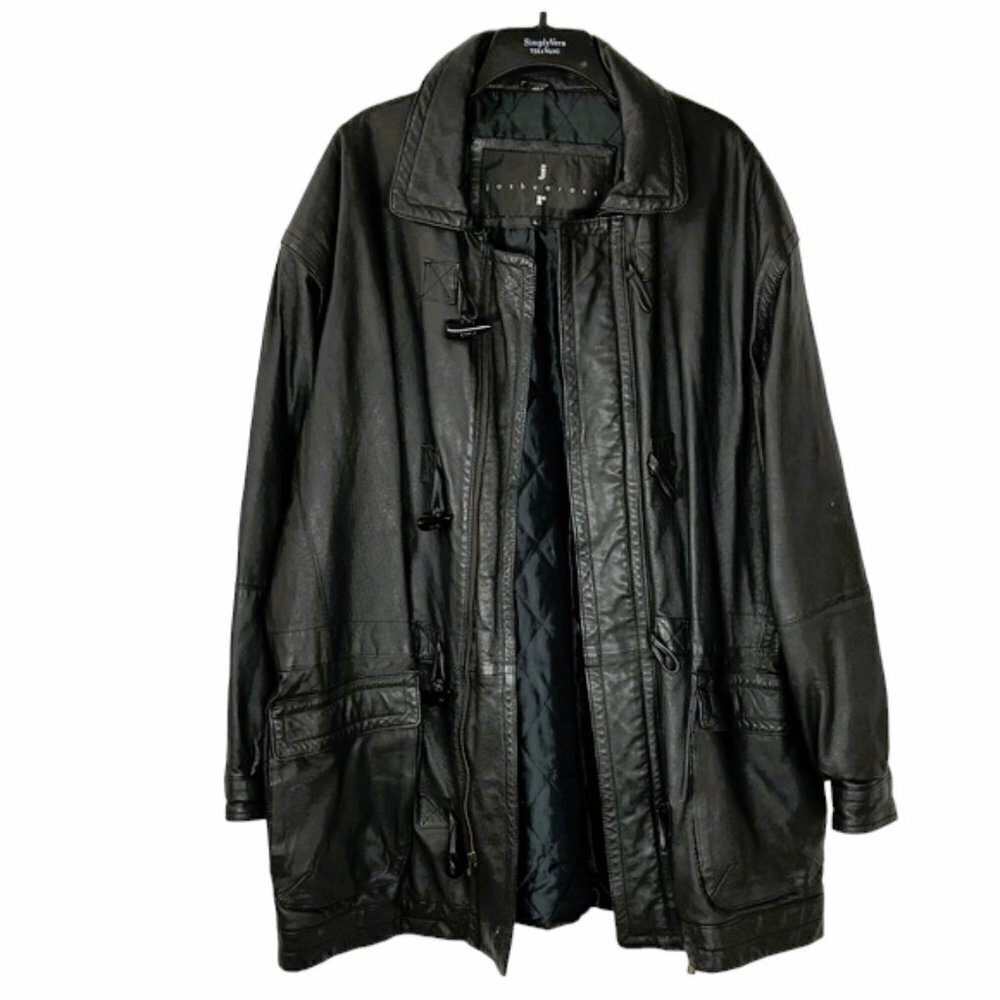 Joshua Ross Men's Black Genuine Leather Coat Size Large